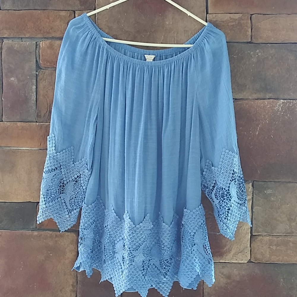 Blue crochet shirt